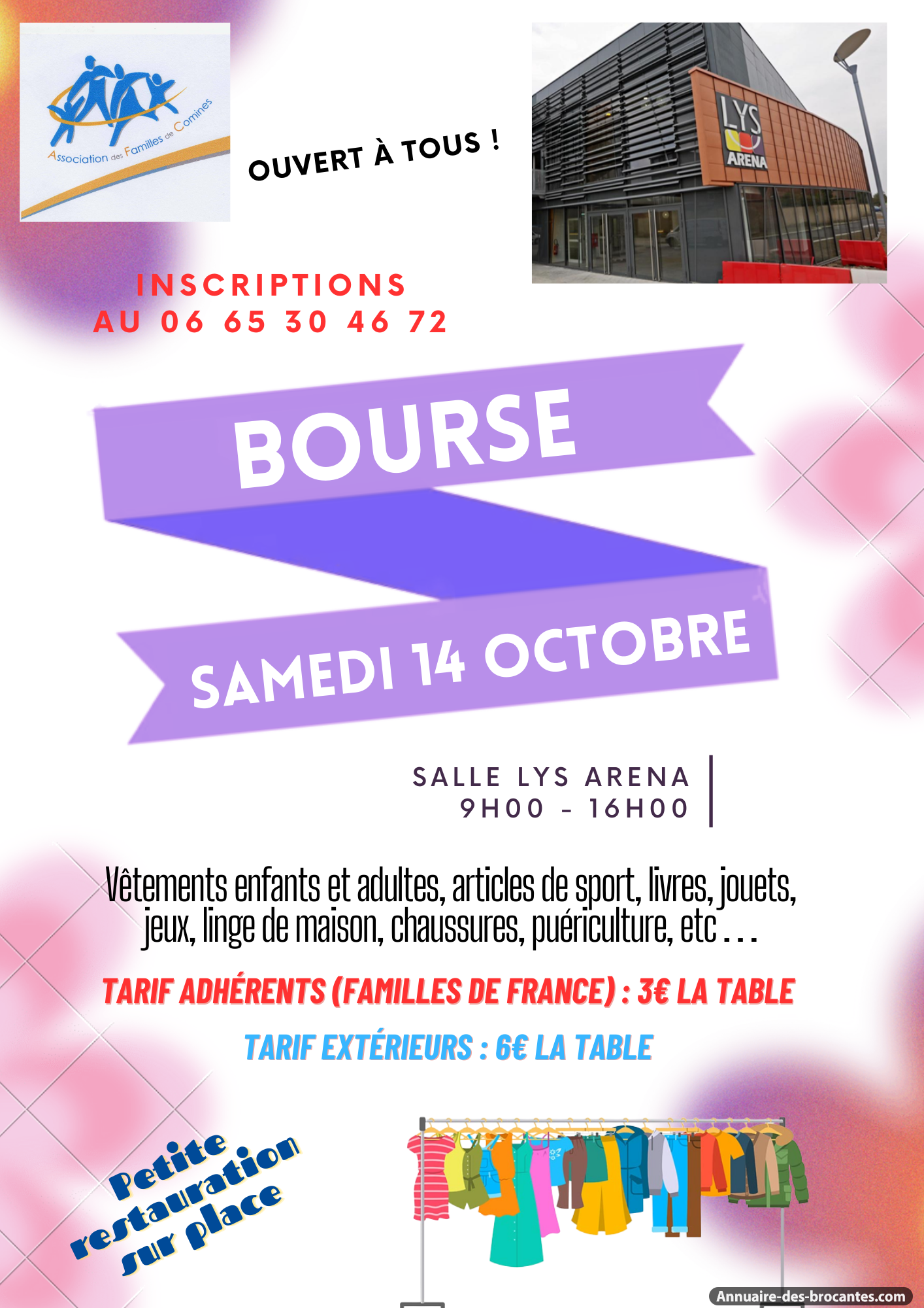 Affiche de Bourse aux vêtements à Comines