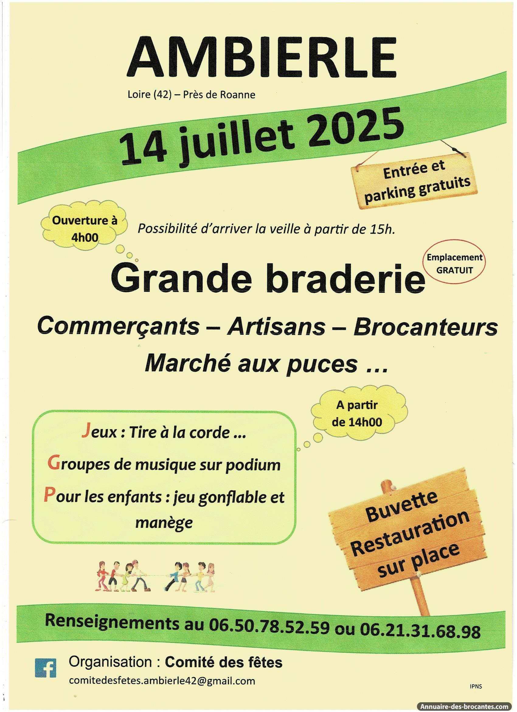 Affiche de Brocante à Ambierle