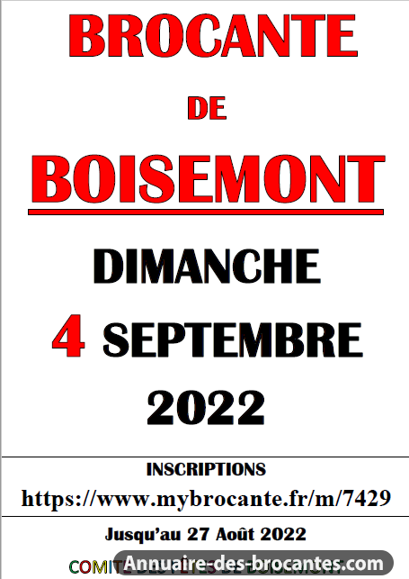 Affiche de Brocante à Boisemont