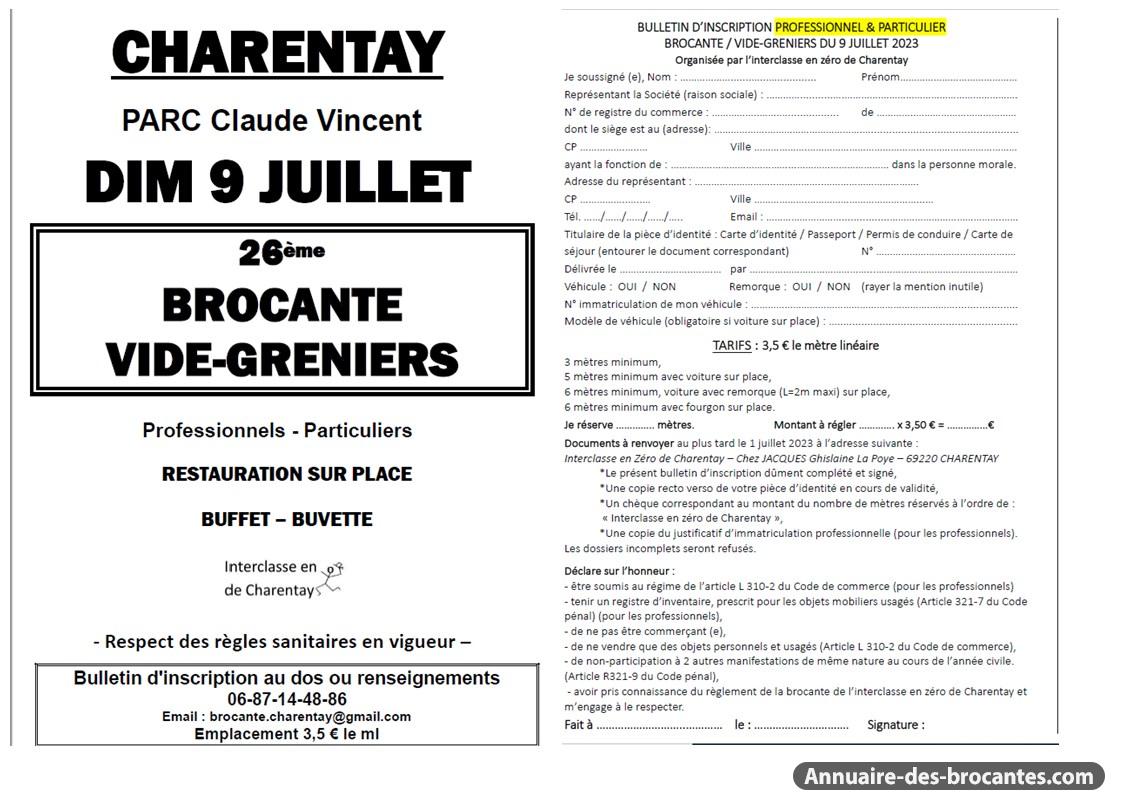 Affiche de Brocante à Charentay