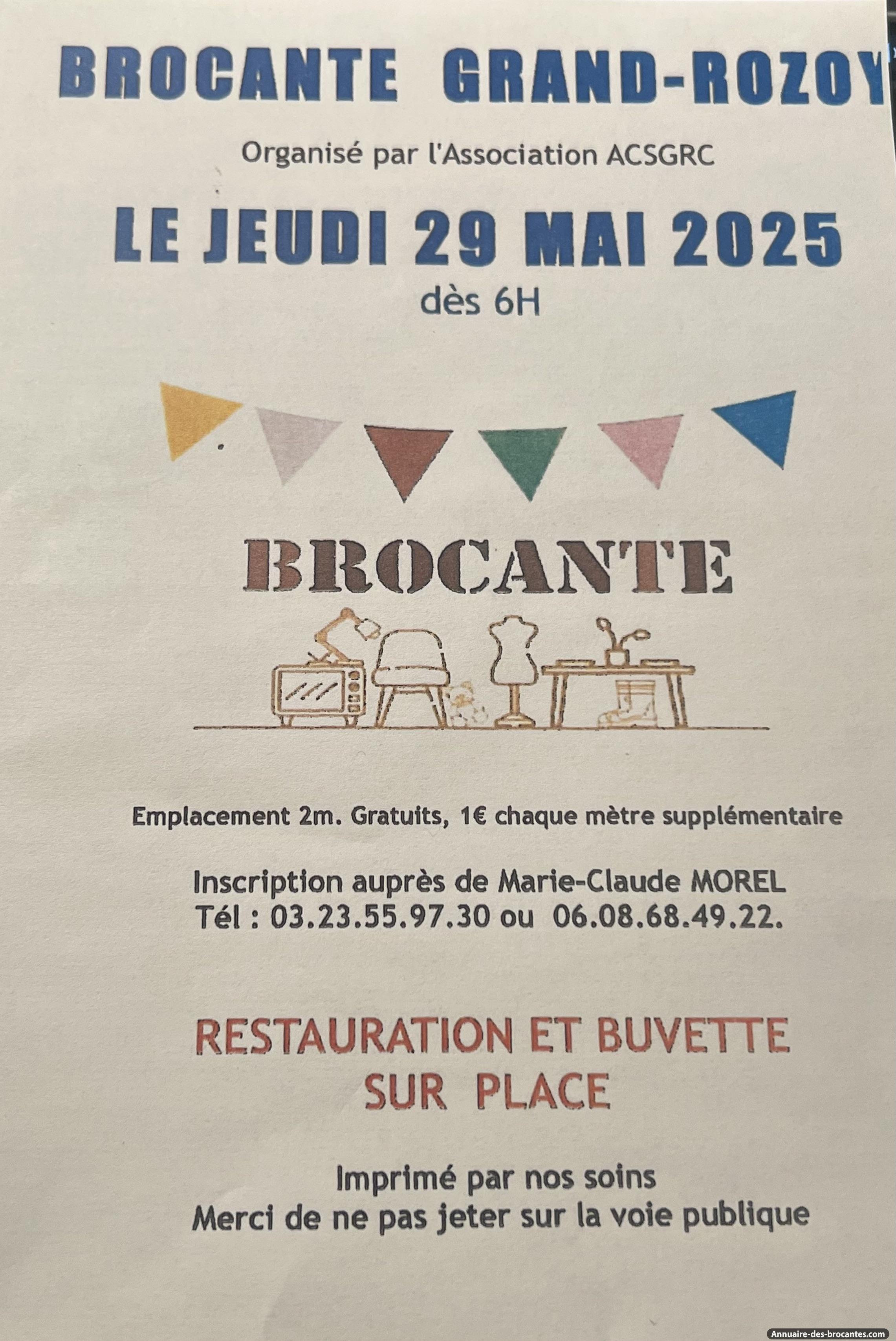 Affiche de Brocante à Grand-Rozoy