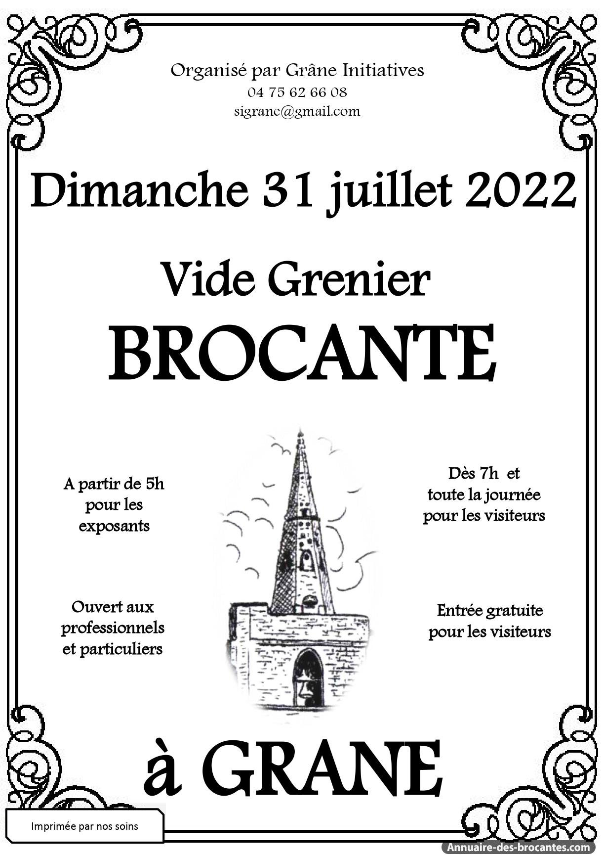 Affiche de Brocante à Grane