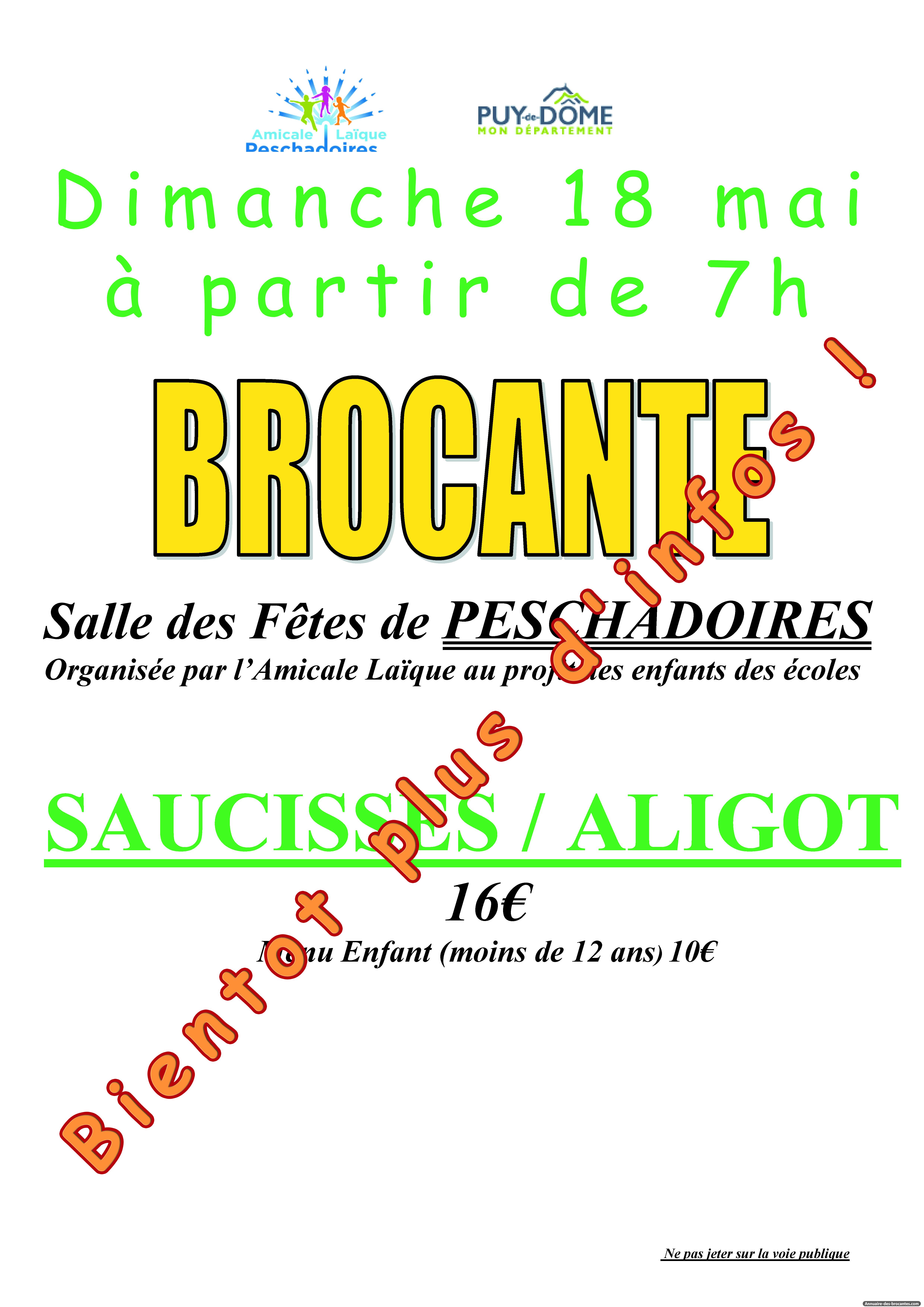 Affiche de Brocante à Peschadoires