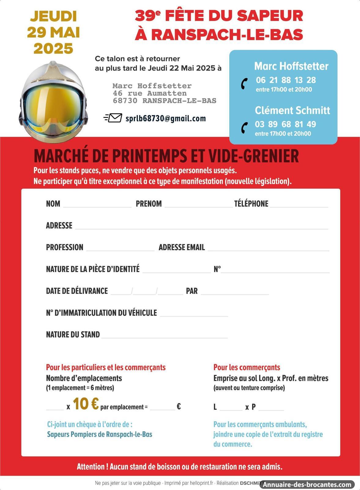Affiche de Marché aux puces à Ranspach-le-Bas