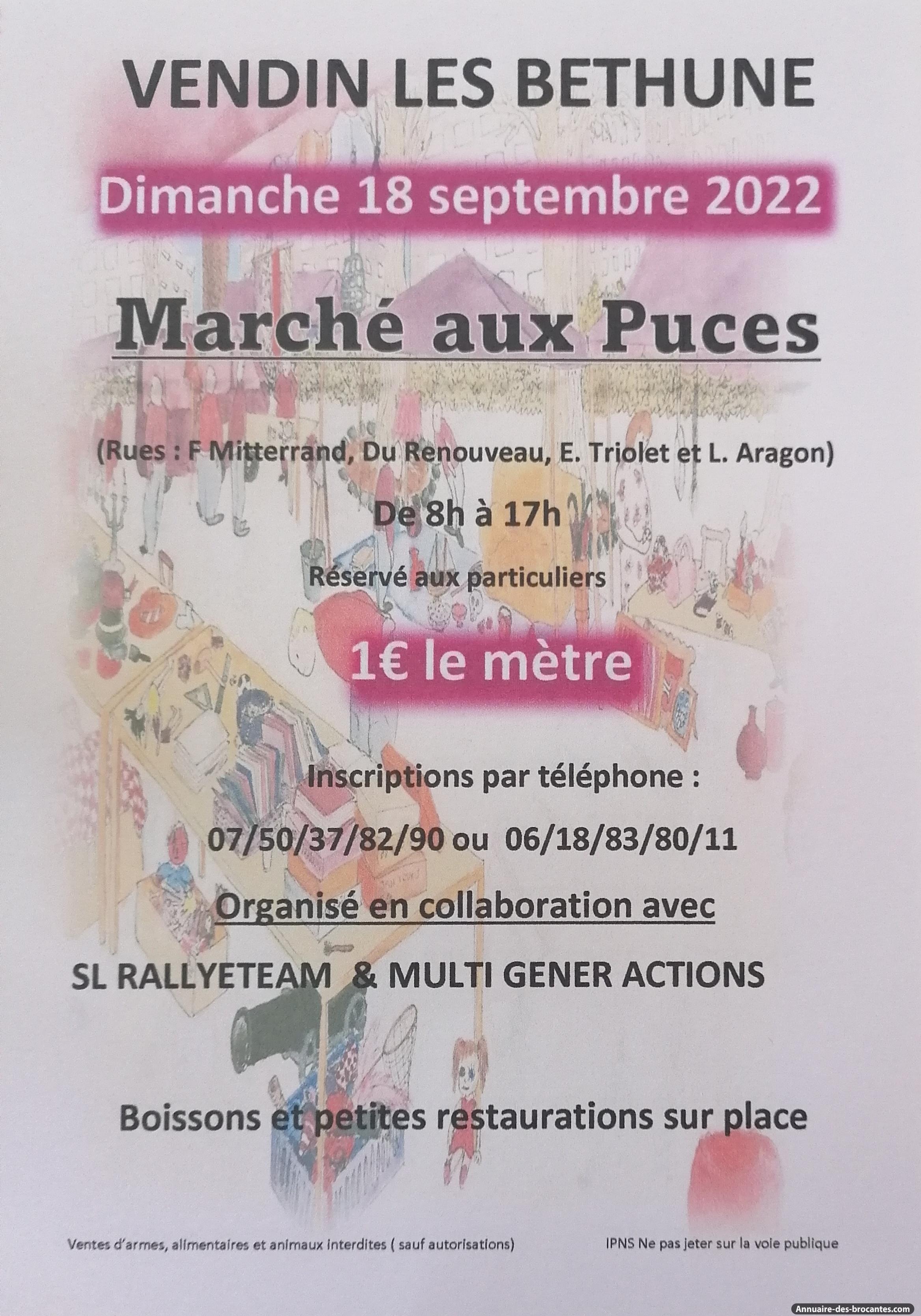 Affiche de Marché aux puces Ă Vendin-lès-BĂ©thune