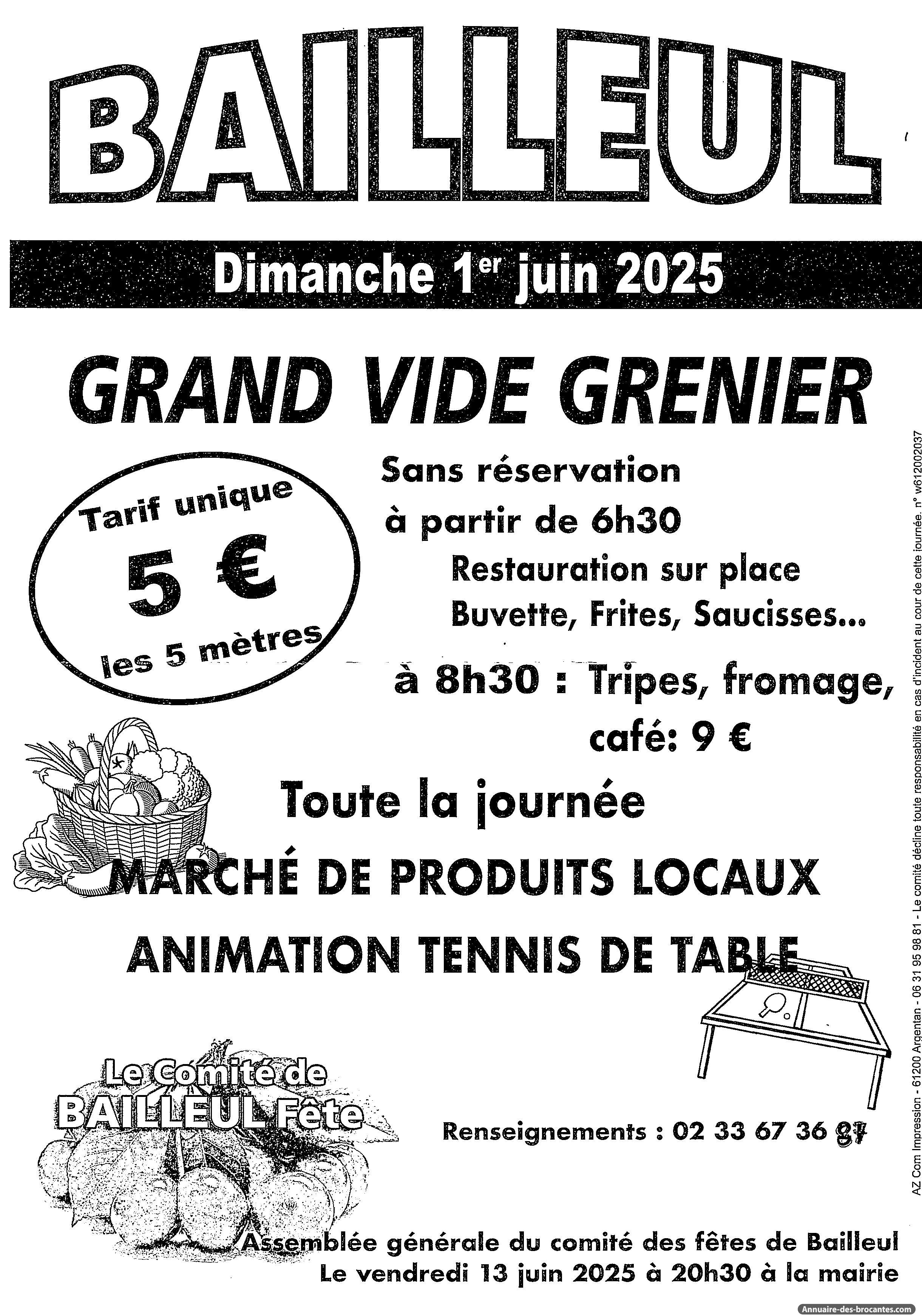 Affiche de Vide-greniers à Bailleul