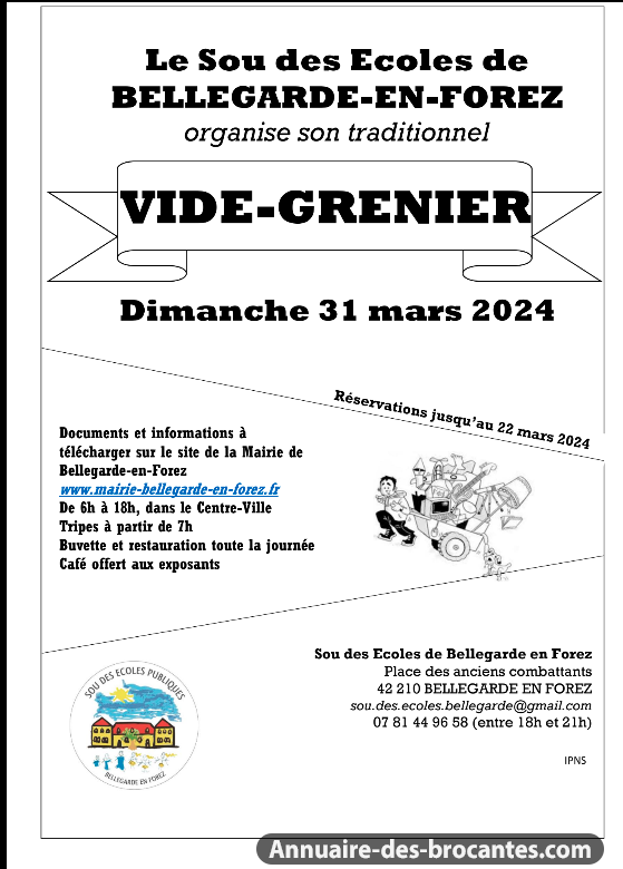 Affiche de Vide-greniers à Bellegarde-en-Forez