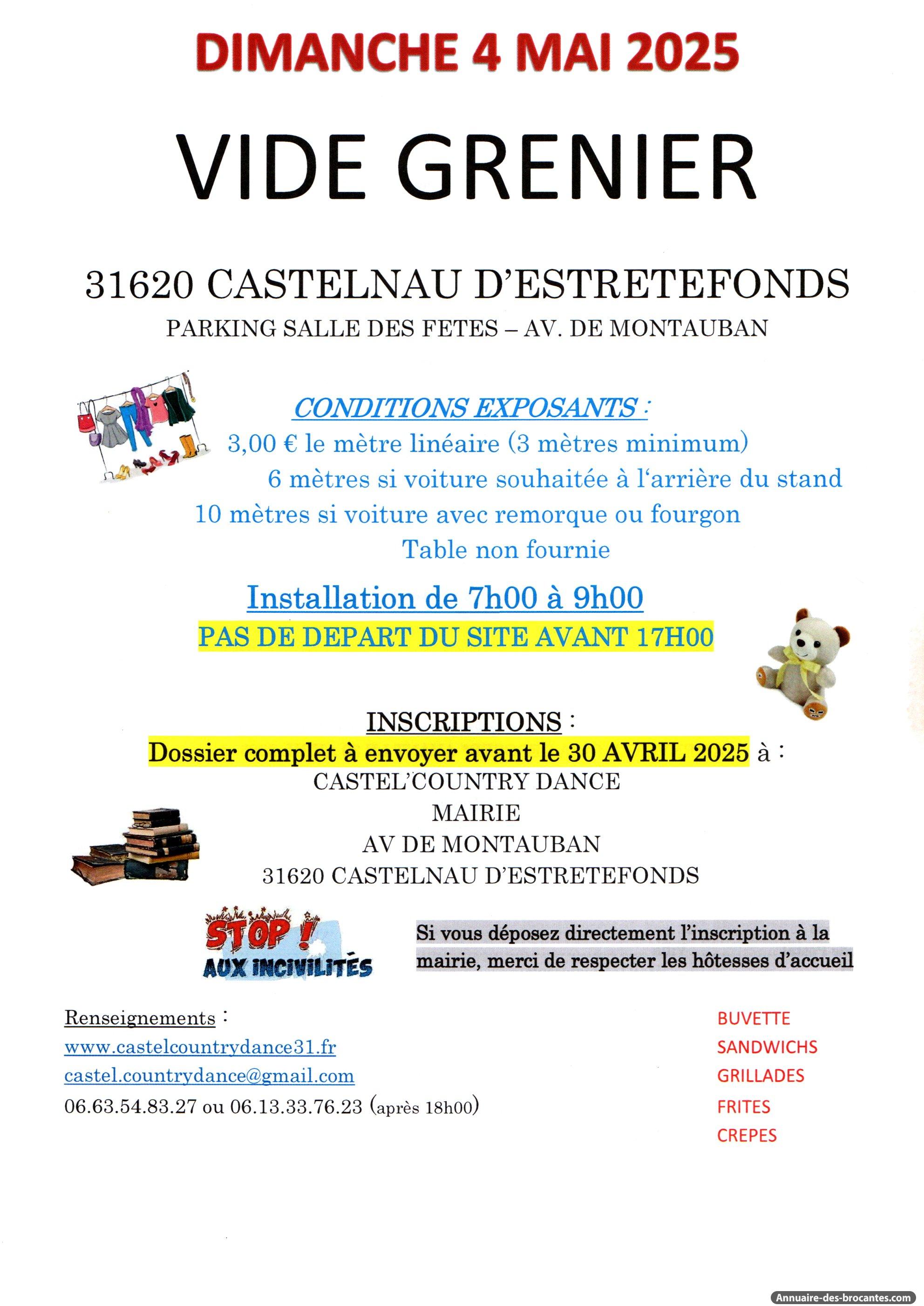 Affiche de Vide-greniers à Castelnau-d'Estrétefonds