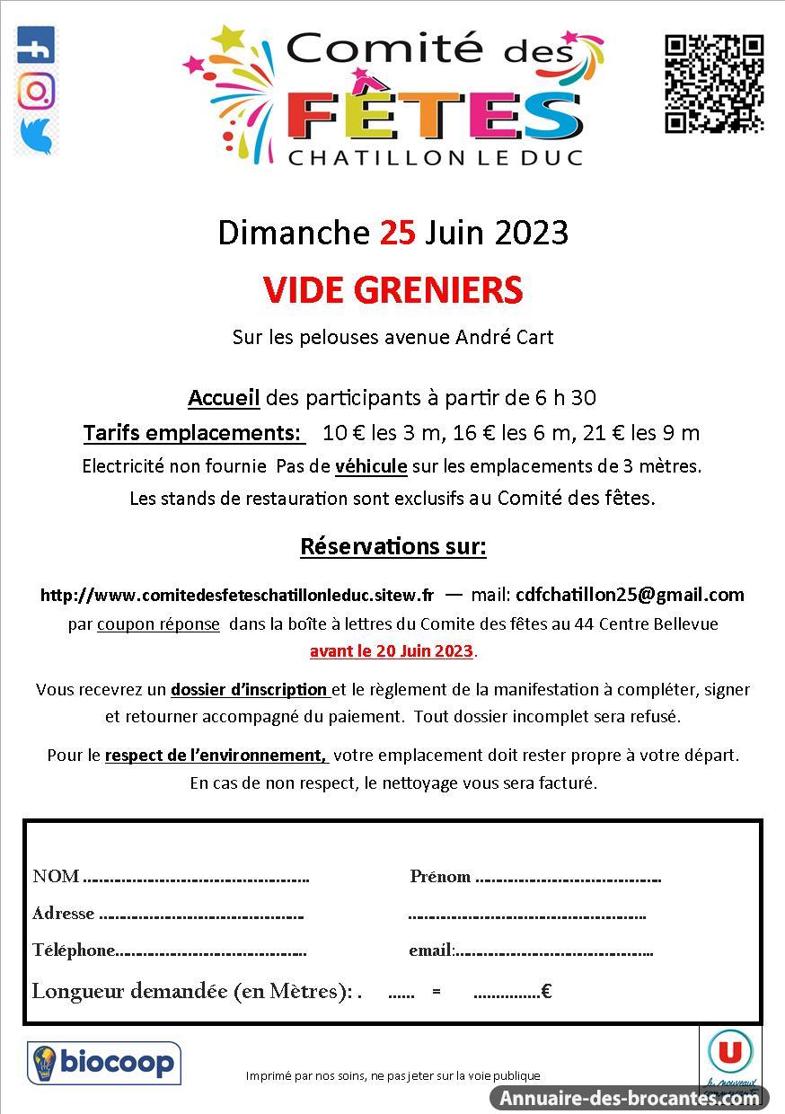 Affiche de Vide-greniers à Châtillon-le-Duc
