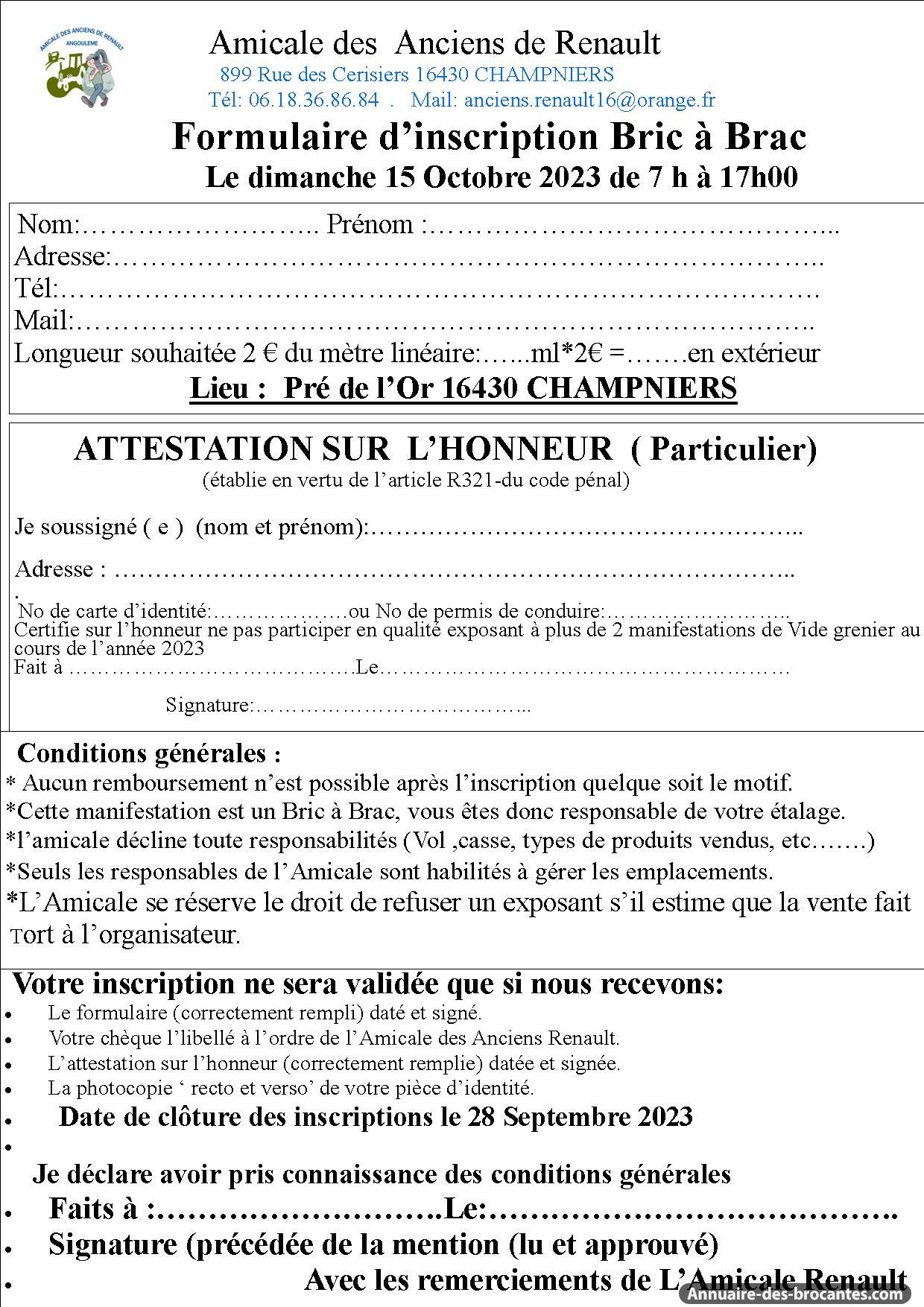 Affiche de Vide-greniers à Champniers