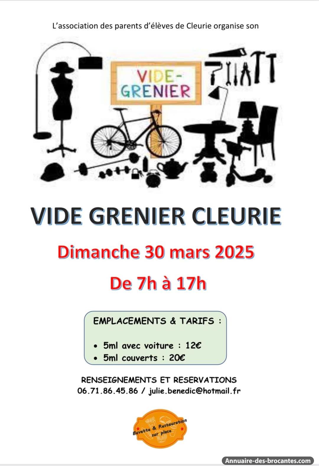 Affiche de Vide-greniers à Cleurie