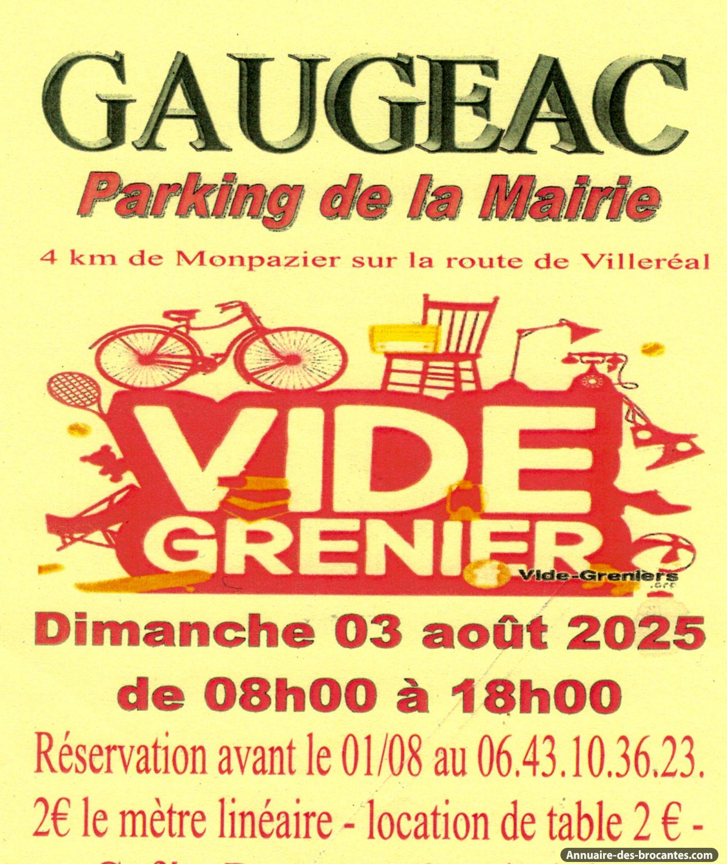 Affiche de Vide-greniers à Gaugeac
