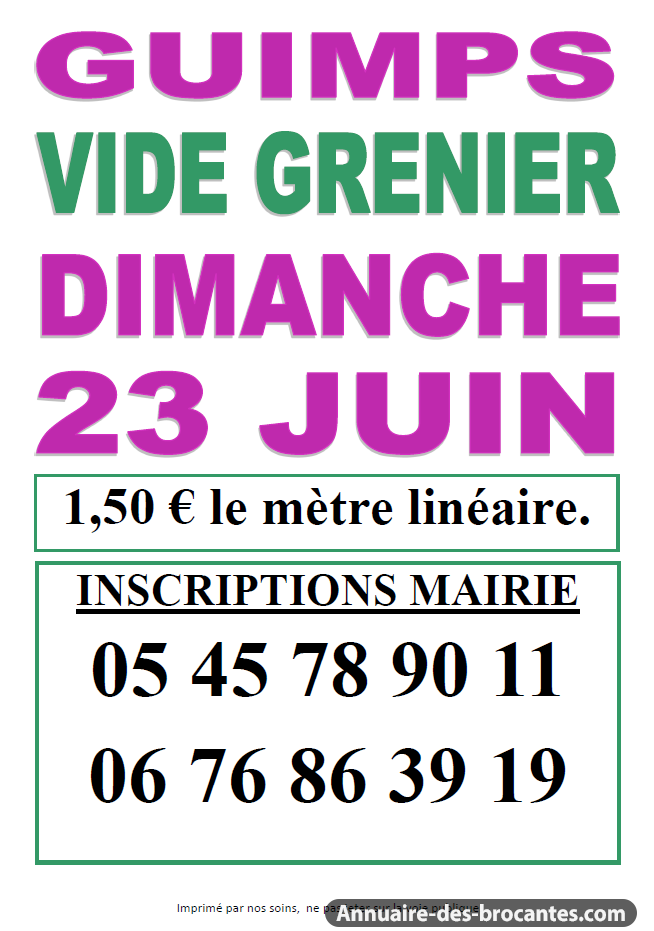 Affiche de Vide-greniers à Guimps