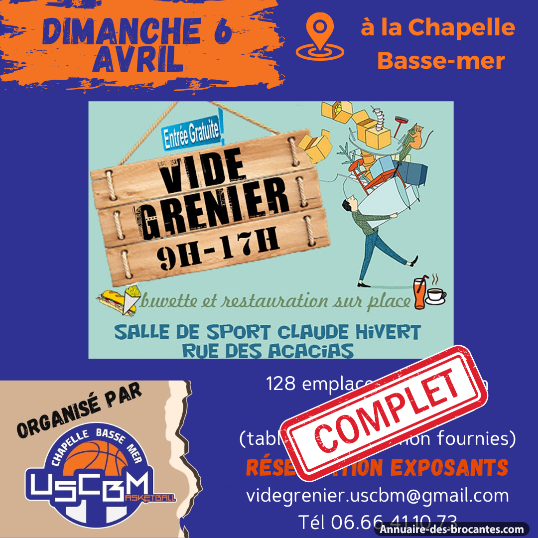 Affiche de Vide-greniers à La Chapelle-Basse-Mer