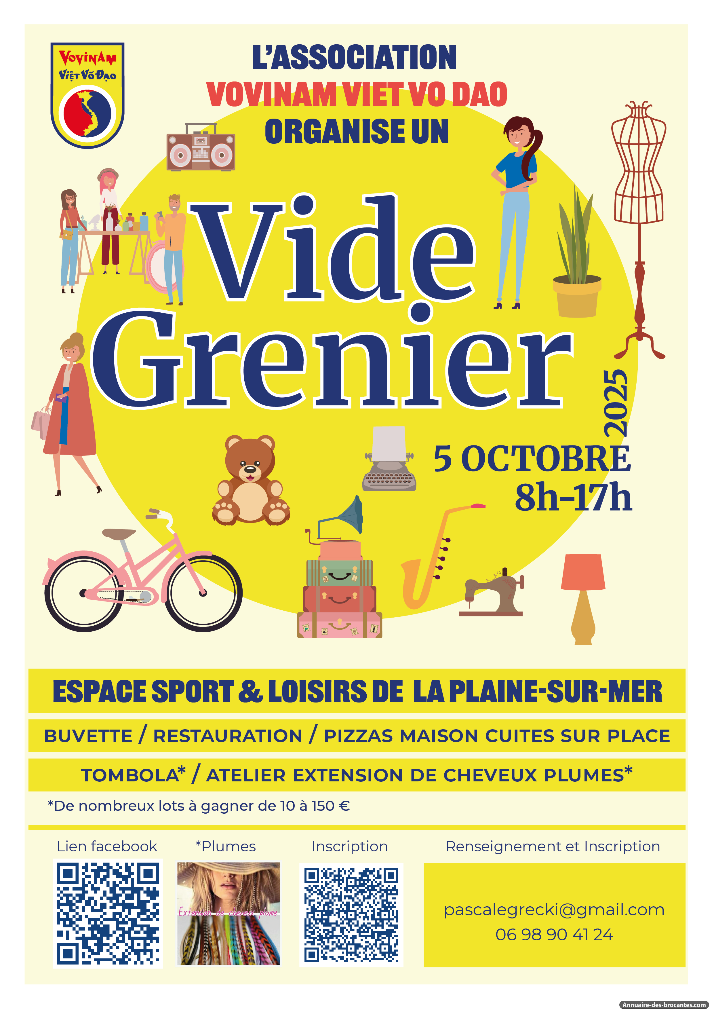 Affiche de Vide-greniers à La Plaine-sur-Mer