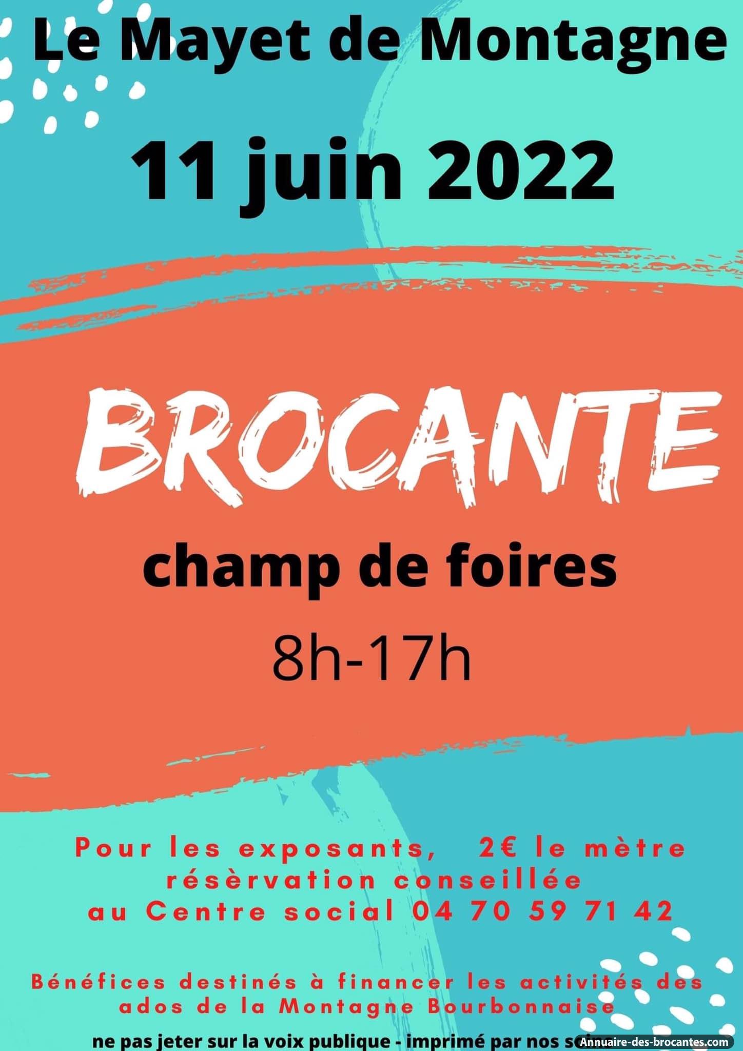 Affiche de Vide-greniers à Le Mayet-de-Montagne