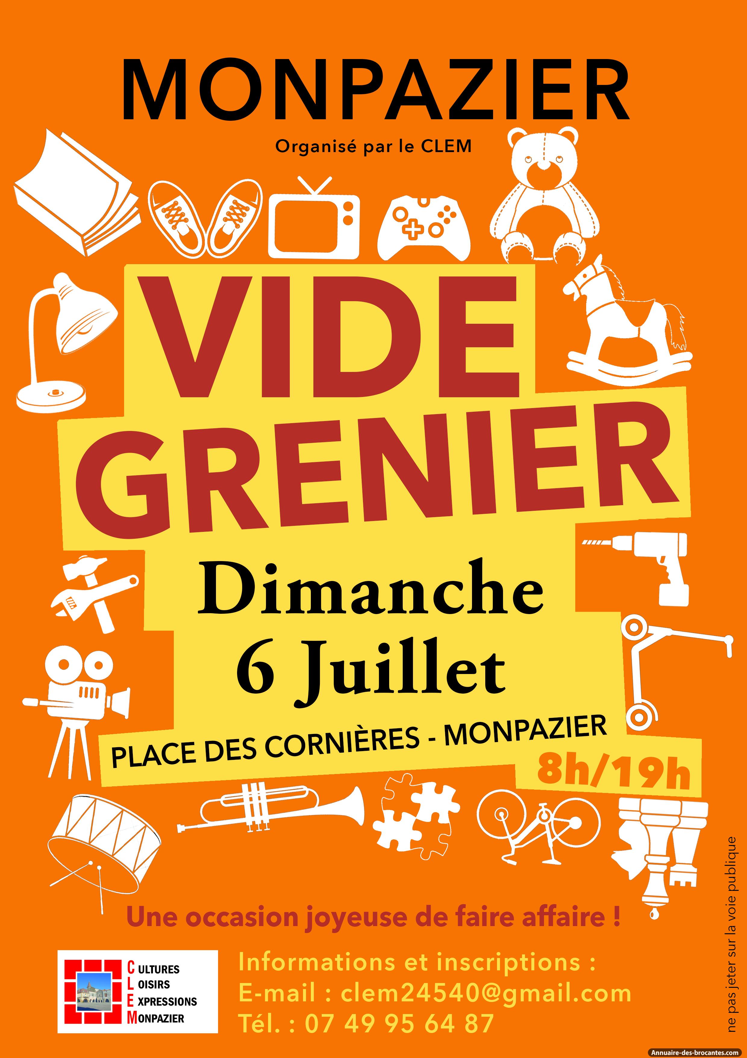 Affiche de Vide-greniers à Monpazier