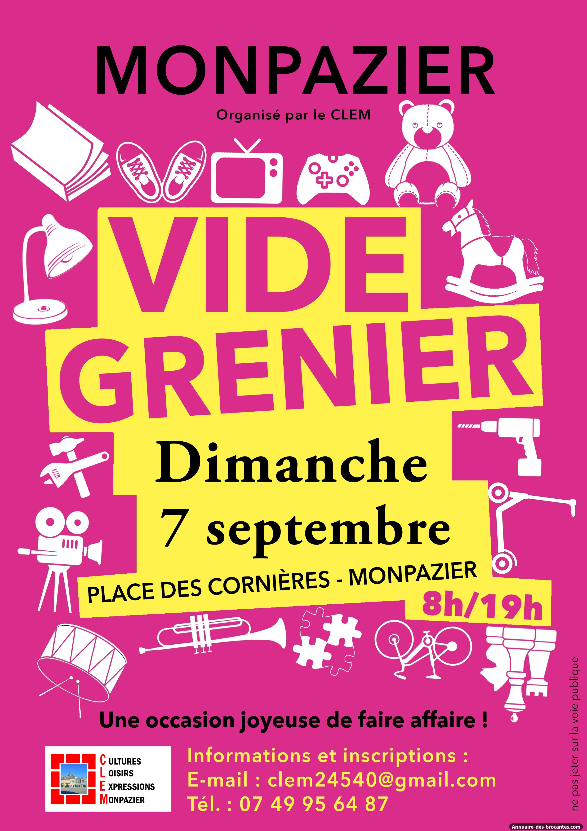 Affiche de Vide-greniers à Monpazier
