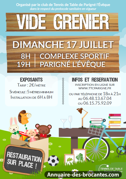 Affiche de Vide-greniers à Parigné-l'Évêque