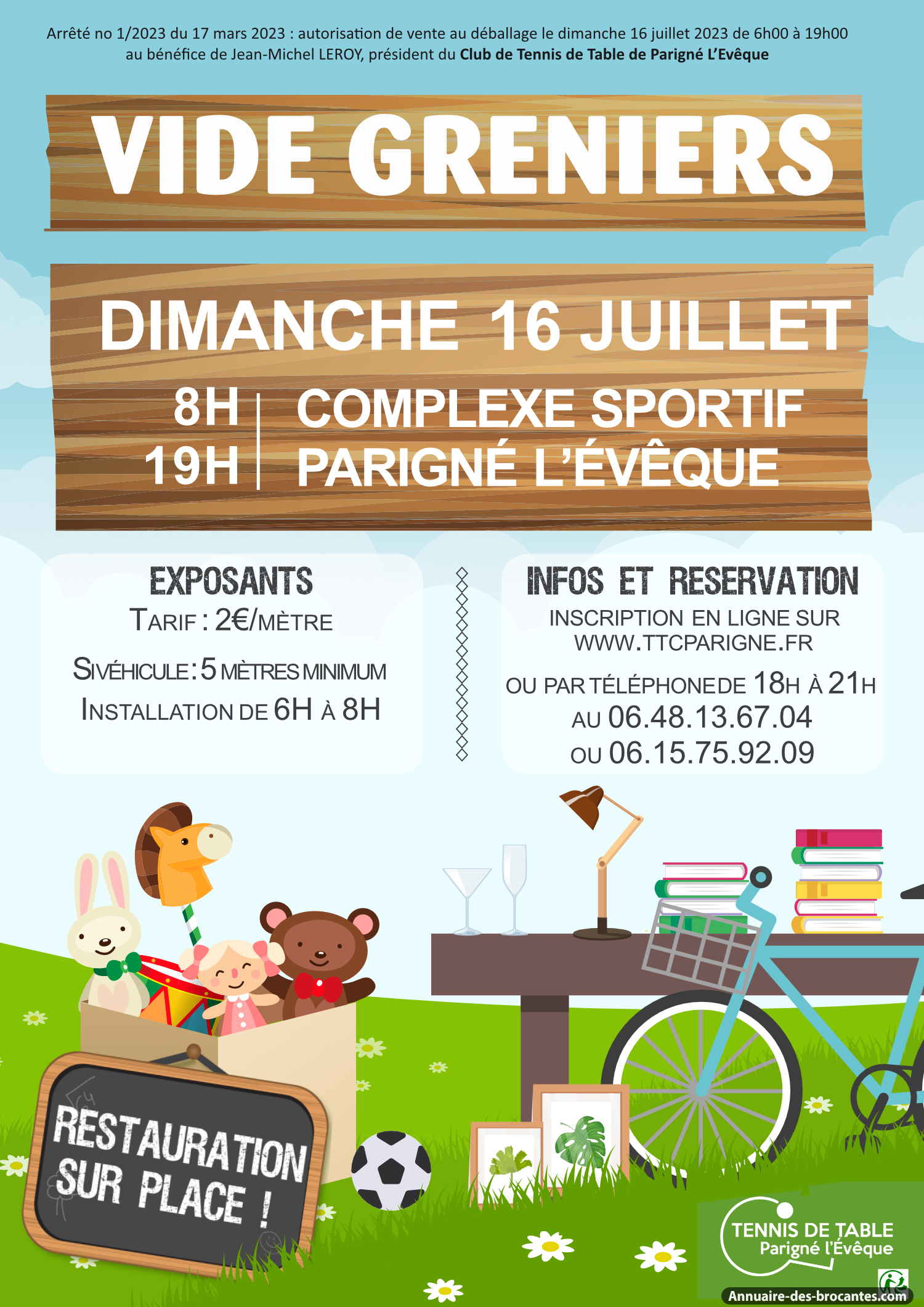 Affiche de Vide-greniers à Parigné-l'Évêque