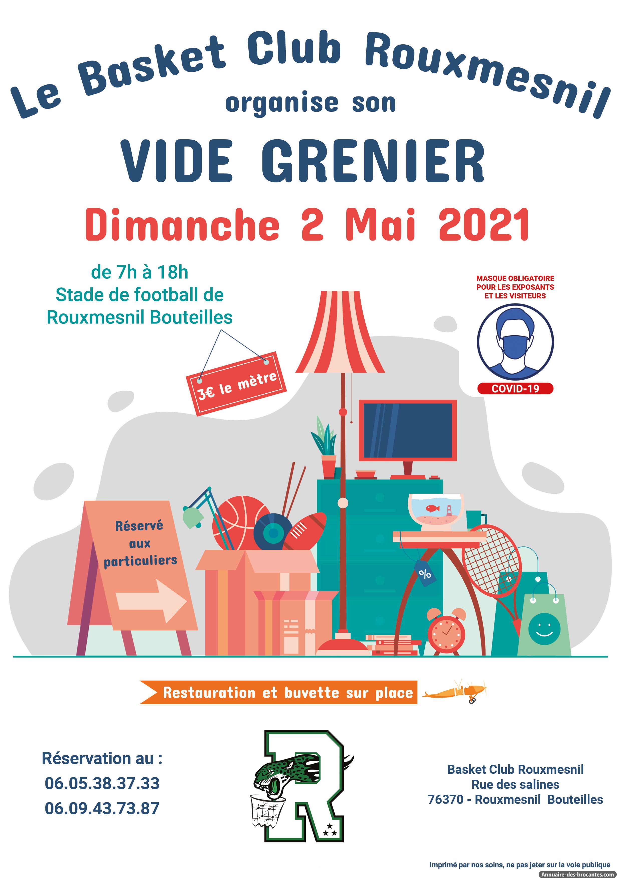 Affiche de Vide-greniers à Rouxmesnil-Bouteilles