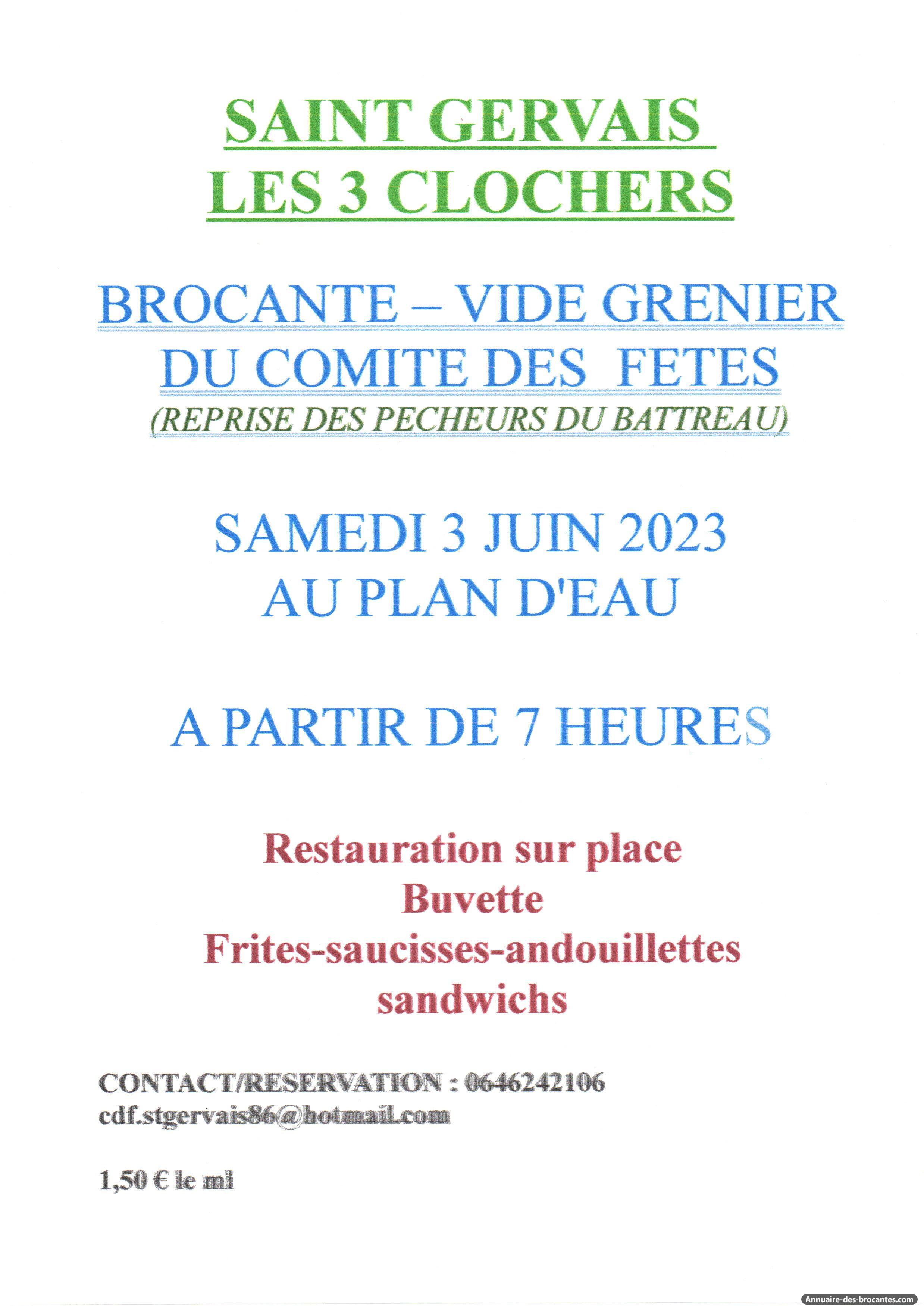 Affiche de Vide-greniers à Saint-Gervais-les-Trois-Clochers