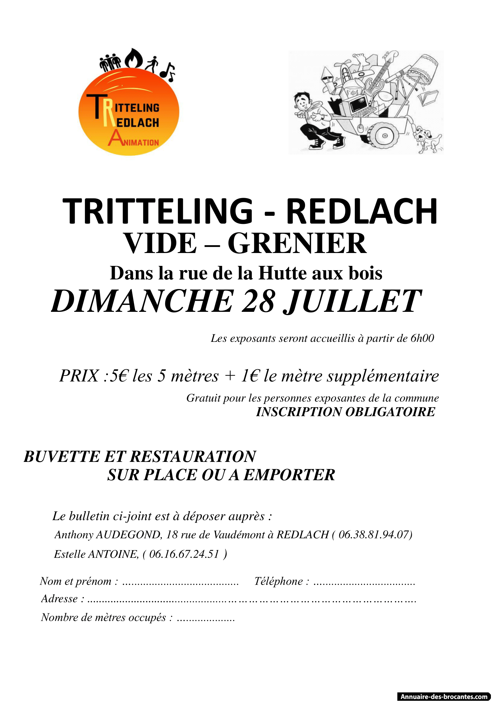Affiche de Vide-greniers à Tritteling-Redlach