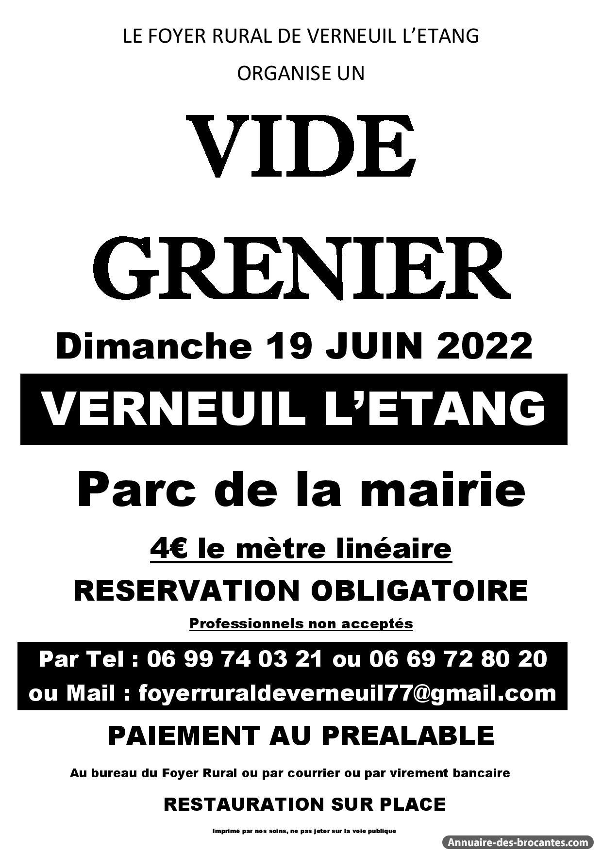 Affiche de Vide-greniers à Verneuil-l'Étang