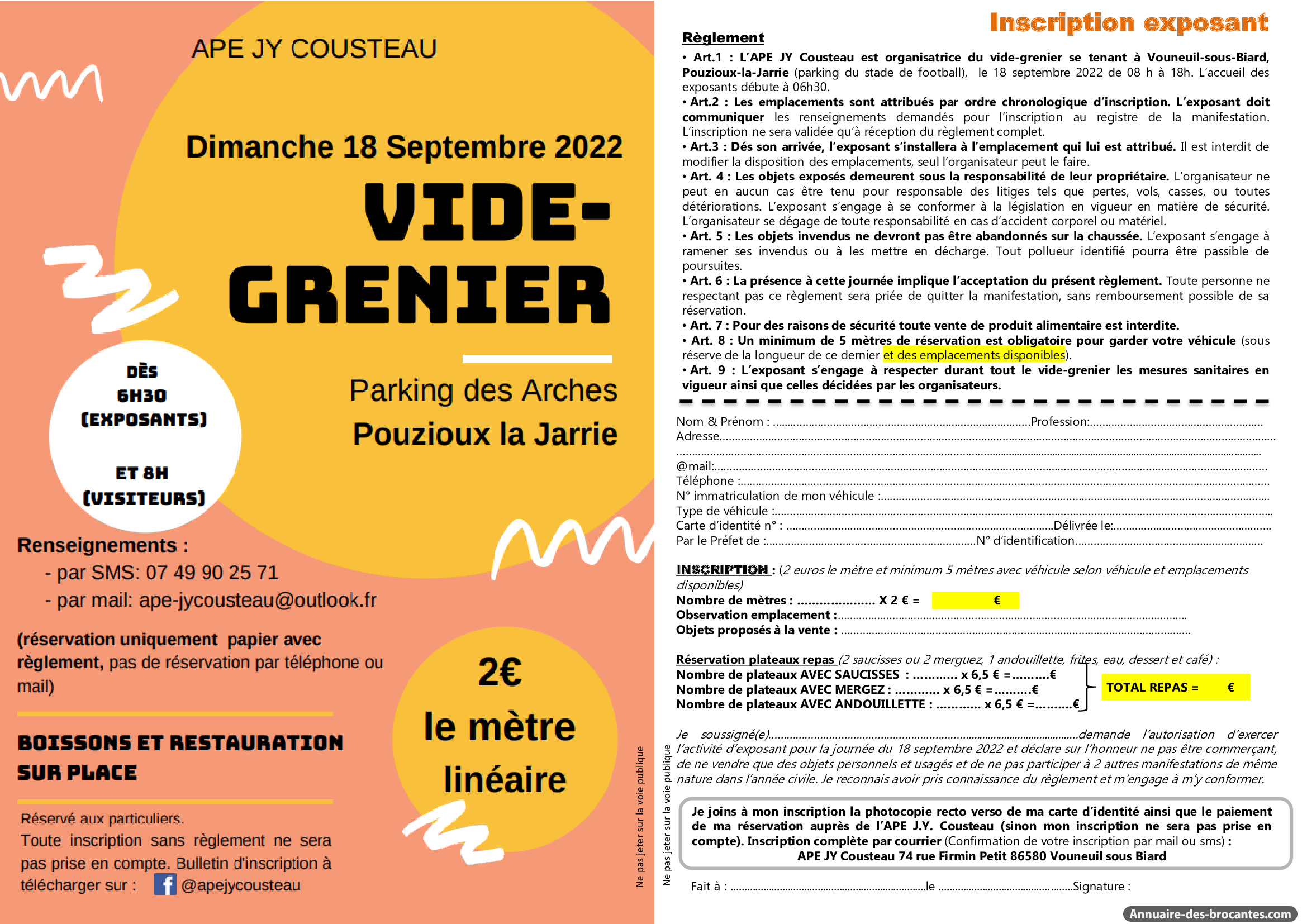 Affiche de Vide-greniers à Vouneuil-sous-Biard